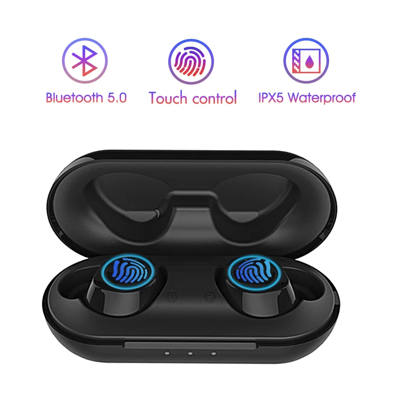 

Okepoo TWS Bluetooth 5.0 Headset Sports Wireless Earphones 3D Stereo Earbuds Mini in Ear Dual Microphone With Charging box