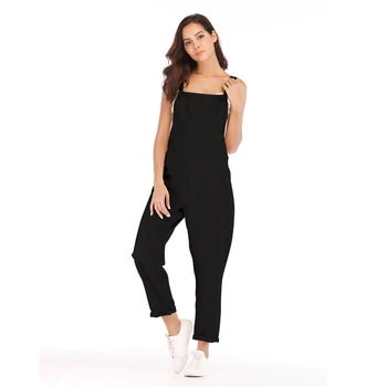 

Overalls for Women Sleeveless Backless Jumpsuit Strap Rompers Casual Straight Trousers Playsuit Ankle-Length Pants Jumpsuit