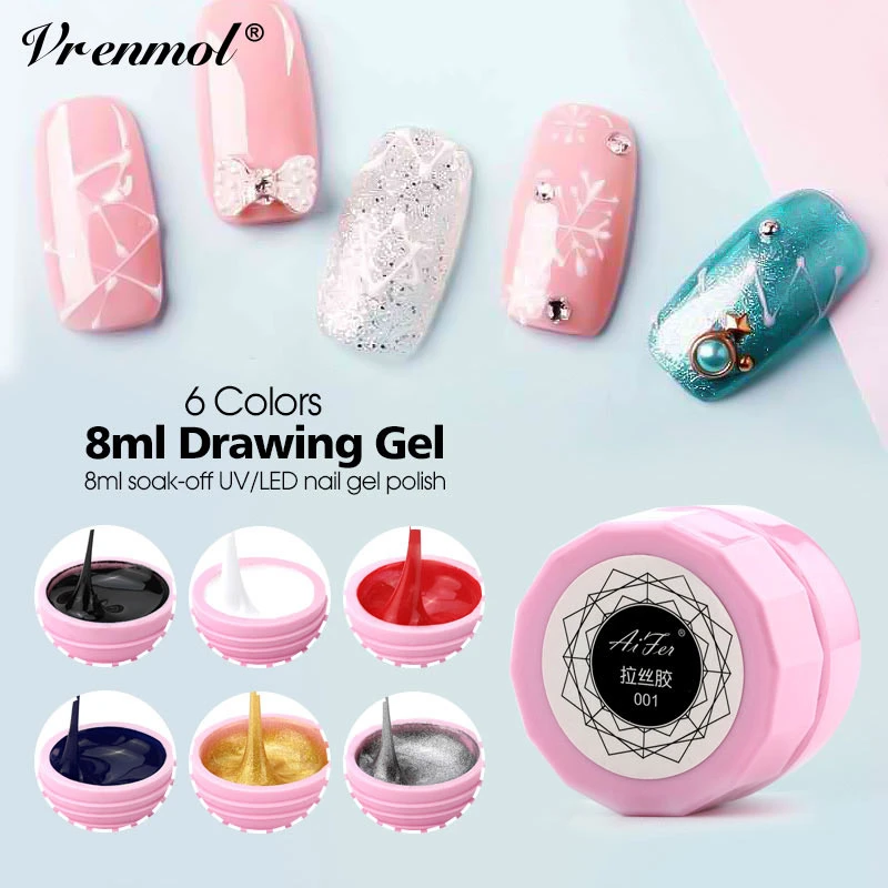 

Vrenmol Painting Nail Gel Lacquer Drawing Gel Varnishes Pulling Silk Spider Creative Phototherapy Nail Art Gel Nail Polish