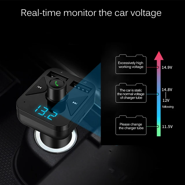 FORNORM Car MP3 Music Player with FM Wireless Hands-free Bluetooth Car Kit Support Folder Switch Voltmeter TF Card U Disk