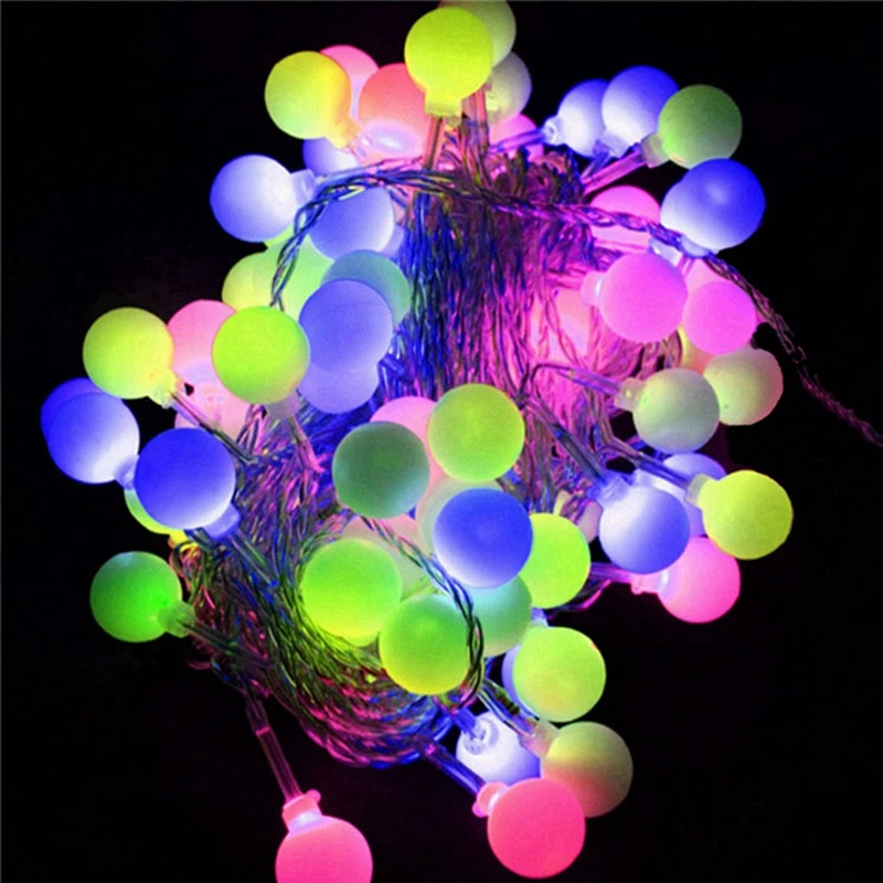 

110V 220V 10m 20m 30m 50m Matte Ball LED String Light Christmas Garland for Holiday Party Wedding Home Outdoor Waterproof