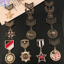 Круглый военный металлический значок Ретро Фабри Наплечная доска армейские знаки различия булавка На брошь медаль ручной работы