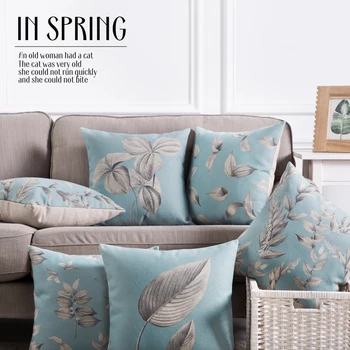 

1PC Free Shipping Leaves Cushion Home Decor Pillow Linen Cotton Cushions In Spring Decorative Throw Pillows 45X45CM