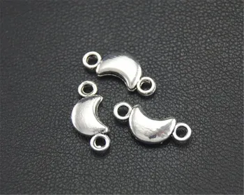 

100pcs Silver Color Moon Connector DIY Necklace Bracelet Bangle Findings 4X12mm A1701