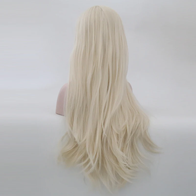 RONGDUOYI платиновый блондин парик Натуральные Прямые волосы синтетический парик на кружеве 26 дюймов длинные парики для женщин Косплей парики