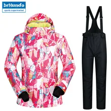 Лыжный костюм женские бренды высококачественный зимний сноуборд куртки брюки теплый водонепроницаемый ветрозащитный зимний комплект куртка Momen лыжный