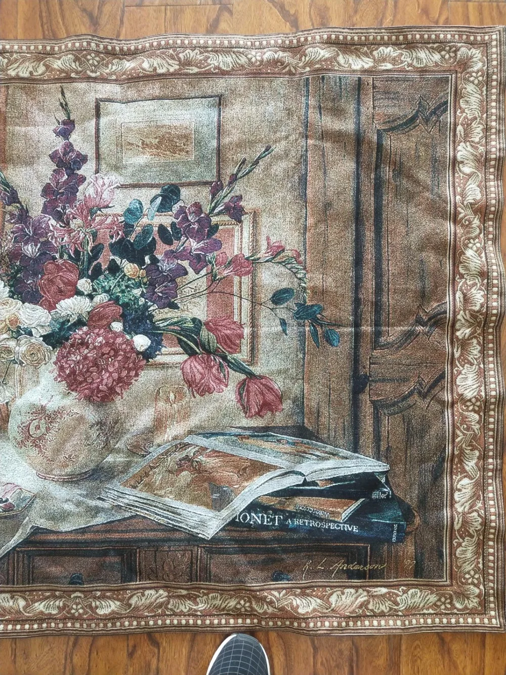 100*140 Aubusson wall hanging tapestry antique furnitur medieval mural living room wall picture rose still life home fabric 100*140 Aubusson wall hanging tapestry antique furnitur medieval mural living room wall picture rose still life home fabric