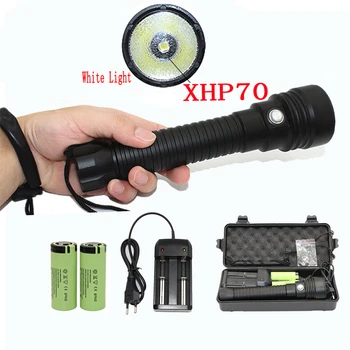 

XHP70 Scuba Diving Flashlight 4000LM Ultra Fire Underwater Torch XHP70 LED Waterproof Lamp + 26650 Battery + Charger