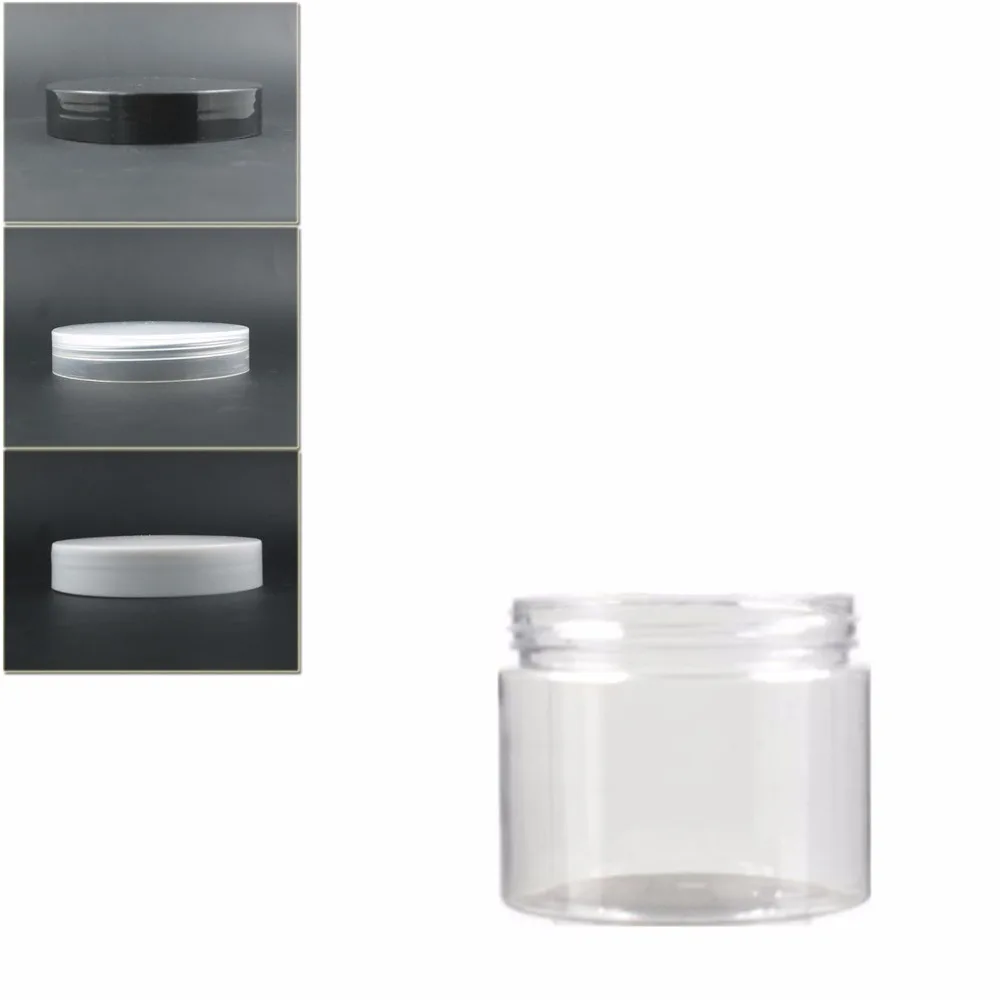

12pcs/lot 150ml clear round pet jar bottle container with transparent/white plastic lids for Cosmetic,food, drug,Packaging,