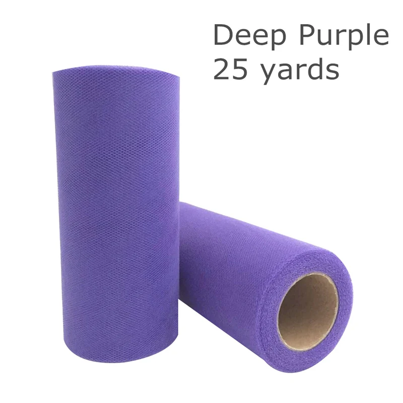 Горячая Белый Тюль Ткань рулонная катушка 15 см 25 ярдов тюль рулон для юбка пачка Свадебная отделка органзы день рождения Аксессуары - Цвет: 26 Deep Purple