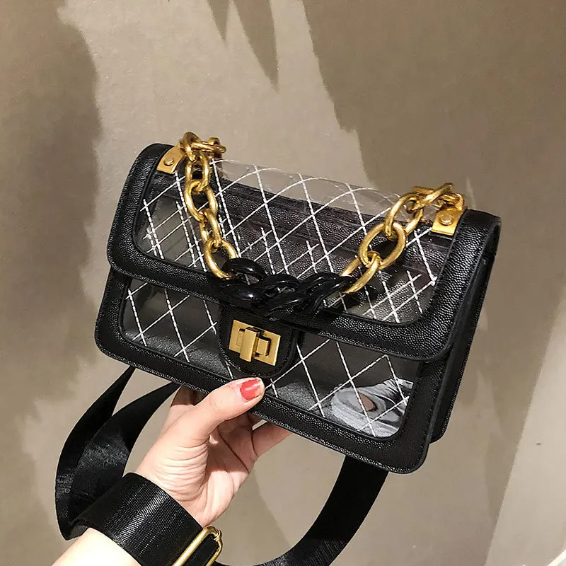 

Summer Transparent Jelly Bag Crossbody Bags For Women 2019 Quality PVC Luxury Handbags Designer Ladies Beach Clear Shoulder Bag