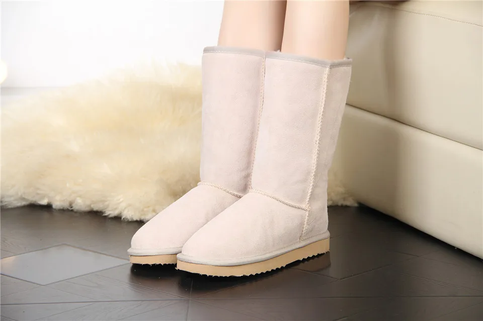 JXANG/высококачественные зимние сапоги на меху; женские модные высокие сапоги из натуральной кожи в австралийском стиле; зимняя женская обувь; большие размеры