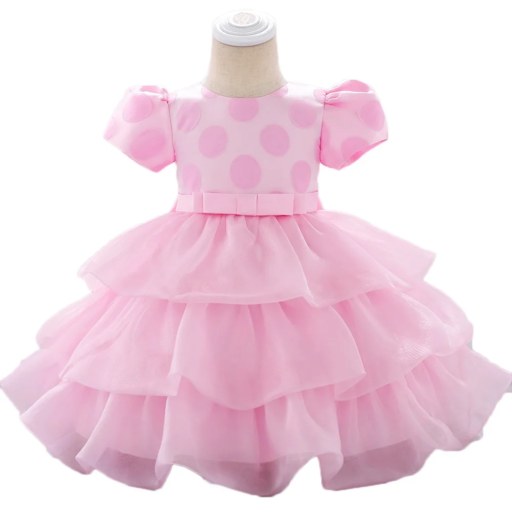 

Baby Girls 1st Birthday Dot Tutu Dress Summer 1 2 year Infant Christening Ball Gown Toddler Girl Wedding Party Princess Dresses