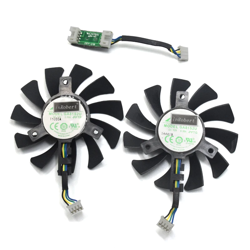  75mm APISTEK GA81S2U -PFTG GA81O2U DC 12V 0.38A Cooler Fan Replace For ZOTAC GeForce GTX 970 4GB 4P