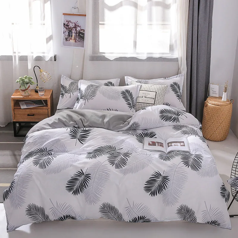 

Bedding sets Simple Style Duvet cover flat sheet Queen size 4pc Duvet cover sets Twin Full size Dropshiping