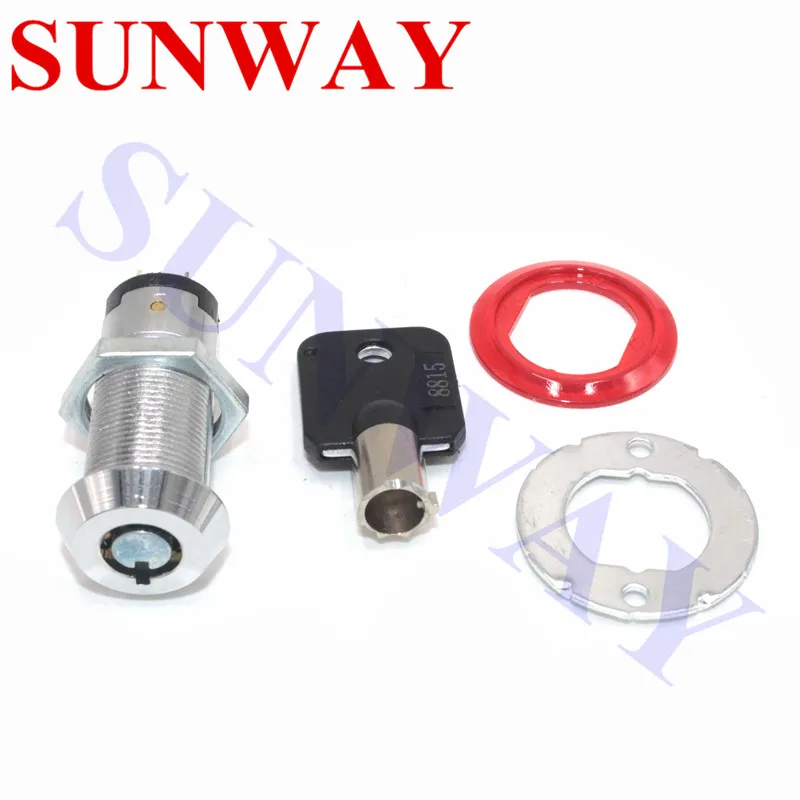 

5PCS/Lot Arcade game machine plug switch electric drawer lock/Vending machine flat plug keyed alike cylinder key switch cam Lock