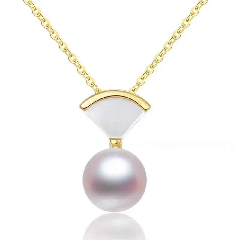 

2019 Hot Selling 925 Sterling Silver Necklaces For Women 7-8mm High Luster Natural Freshwater Pearl Pendant 45cm Jewelry Summer
