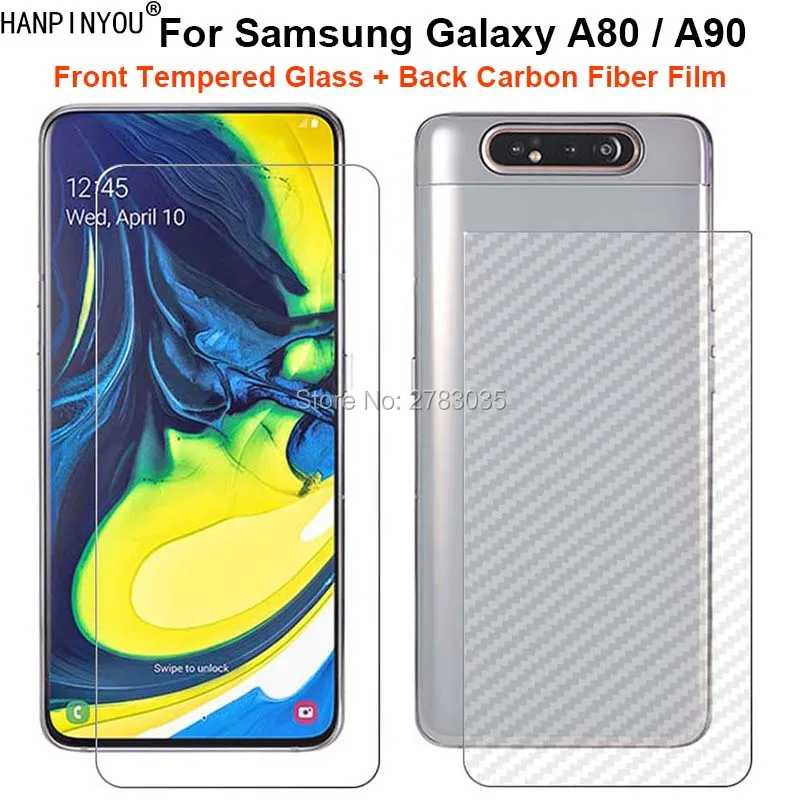 1 комплект = мягкая задняя пленка из углеродного волокна для Samsung Galaxy A80 / A90 6 7 &quot+