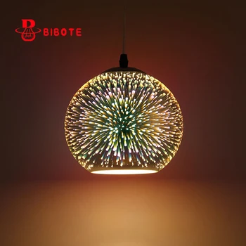 

Modern Pendant lights 3D Plated Colorful Lamplight Glass Pendant Lamp Foyer Mall Lamp E27 110-240V Free Shipping