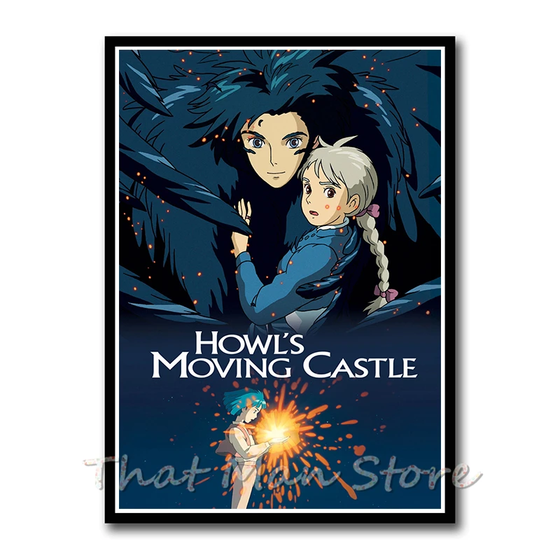 Hayao Miyazaki Howl художественный постер с подвижным замком аниме художественное