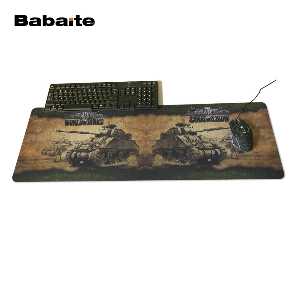 Babaite New Arrival Large Locking Edge Rubber World of tanks Mice Mat