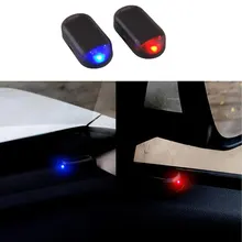 Carro falso segurança luz solar alimentado simulado manequim alarme sem fio aviso anti-roubo cautela lâmpada led piscando imitação