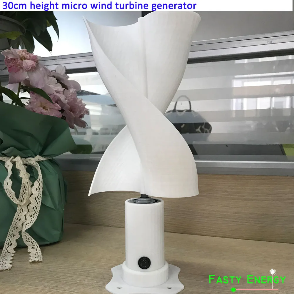 Gerador de Turbina Eólica de Eixo Gerador de Energia Moinho de Vento Micro Motor 30 Centímetros Luzes Led Lâminas Vertical Eólica Conjunto Completo Faça Você Mesmo Divertido 10 w dc 3 de Eixo Vertical gerador de energia eólica