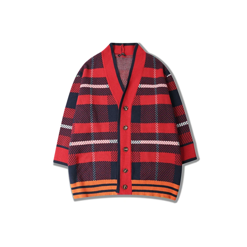 plaid oversized cardigan