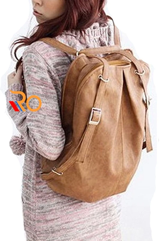 

Chic Fashion Korean Style Girls' PU Leather Backpack School Bag Daily Casual Dual Use Shoulder Bag Women Big Capacity Bag