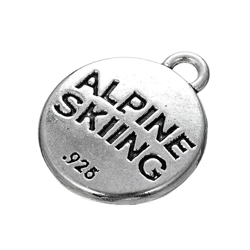 بلدي شكل 20 pcs المعادن التزلج الألبي محفورة سحر ل أساور مجوهرات