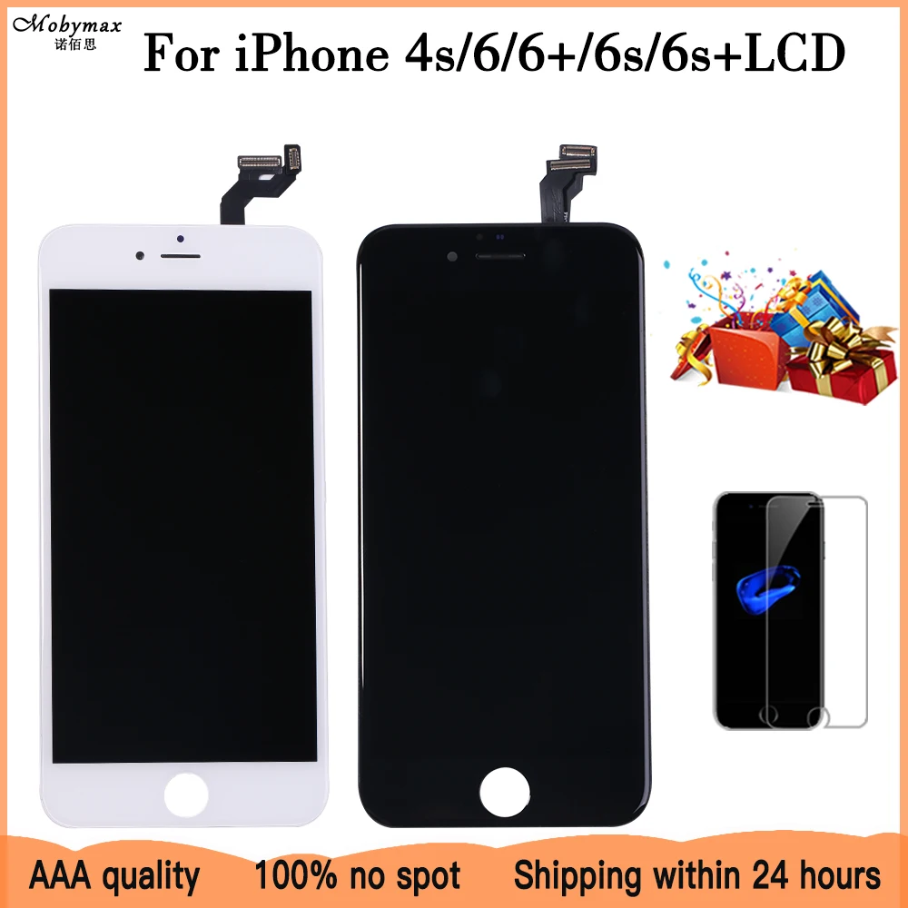 

AAA Quality For iPhone 4s 6 6s 6splus LCD Display Touch Screen Assembly 100% Brand New Screen Replacement Display+tempered glass