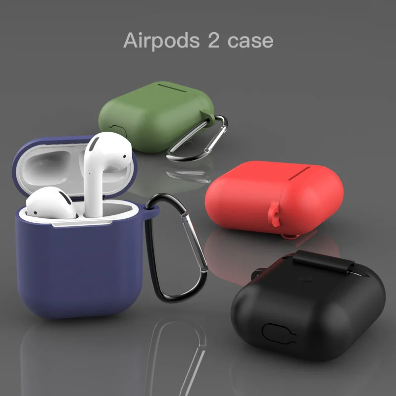 Чехол для наушников Apple AirPods 2 чехол силиконовый чехол беспроводные Bluetooth наушники Air Pods 2 Чехол защитный чехол для AirPods чехол