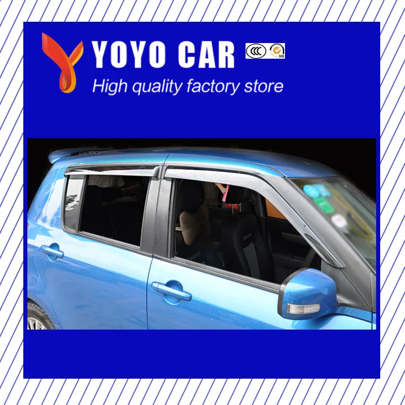 

High quality 4 Piece Injection molding trim vent shade rain sun wind deflector window visor for Swift 2005 2008 2011 2013 2016