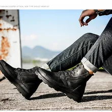 Лидер продаж; мужские ботинки; сезон осень-зима; Мужская обувь в винтажном стиле; повседневные модные теплые ботинки на шнуровке; обувь из натуральной кожи; Мужская обувь; Hombre