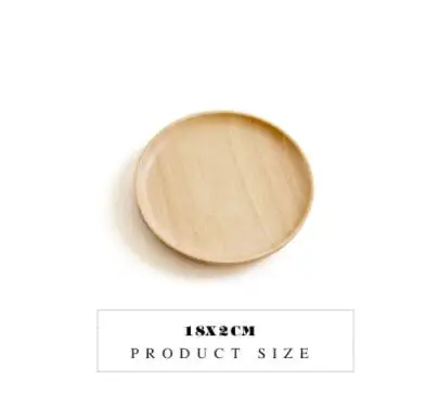 Резиновый деревянный круглый японский стиль обеденная тарелка говяжий стейк фруктовый поднос для закусок чайный поднос Ресторан тарелка для хранения твердой древесины тарелки - Цвет: 4