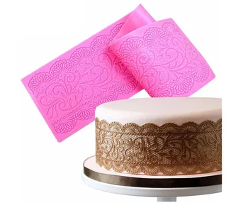 

Mom&Pea GX138 Free Shipping Silicone Lace Mold Big Size Cake Decoration Fondant Cake 3D Mold Food Grade Silicone Mould
