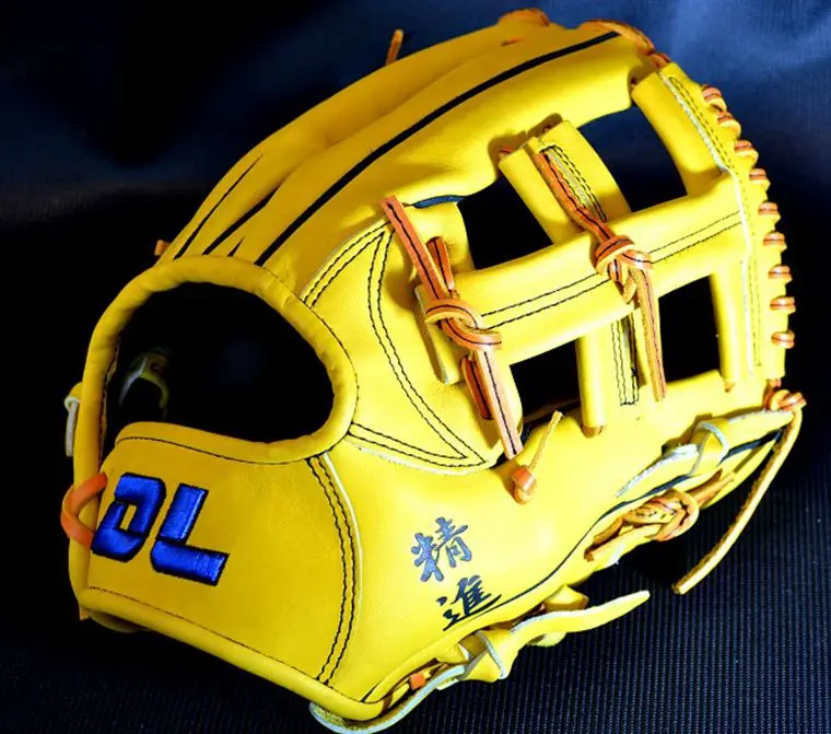 Hot sale!Professional Yellow color 12" cowhide leather baseball gloves