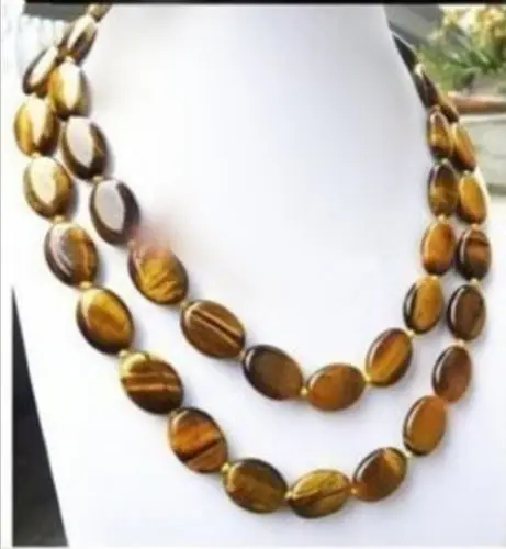 

ddh003311 Natural 13x18MM Oval Tiger Eye Beads Necklace 35