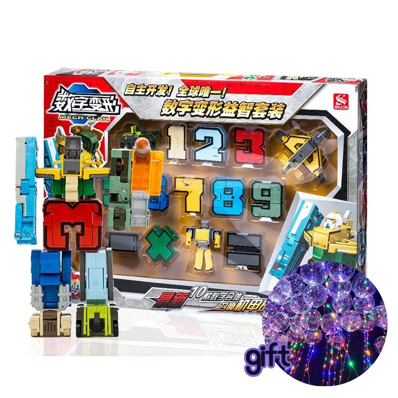 

Number DIY Building Blocks Assembly Deformation Robot Building Blocks Math Letters Toy Montessori Educational Toys for Children