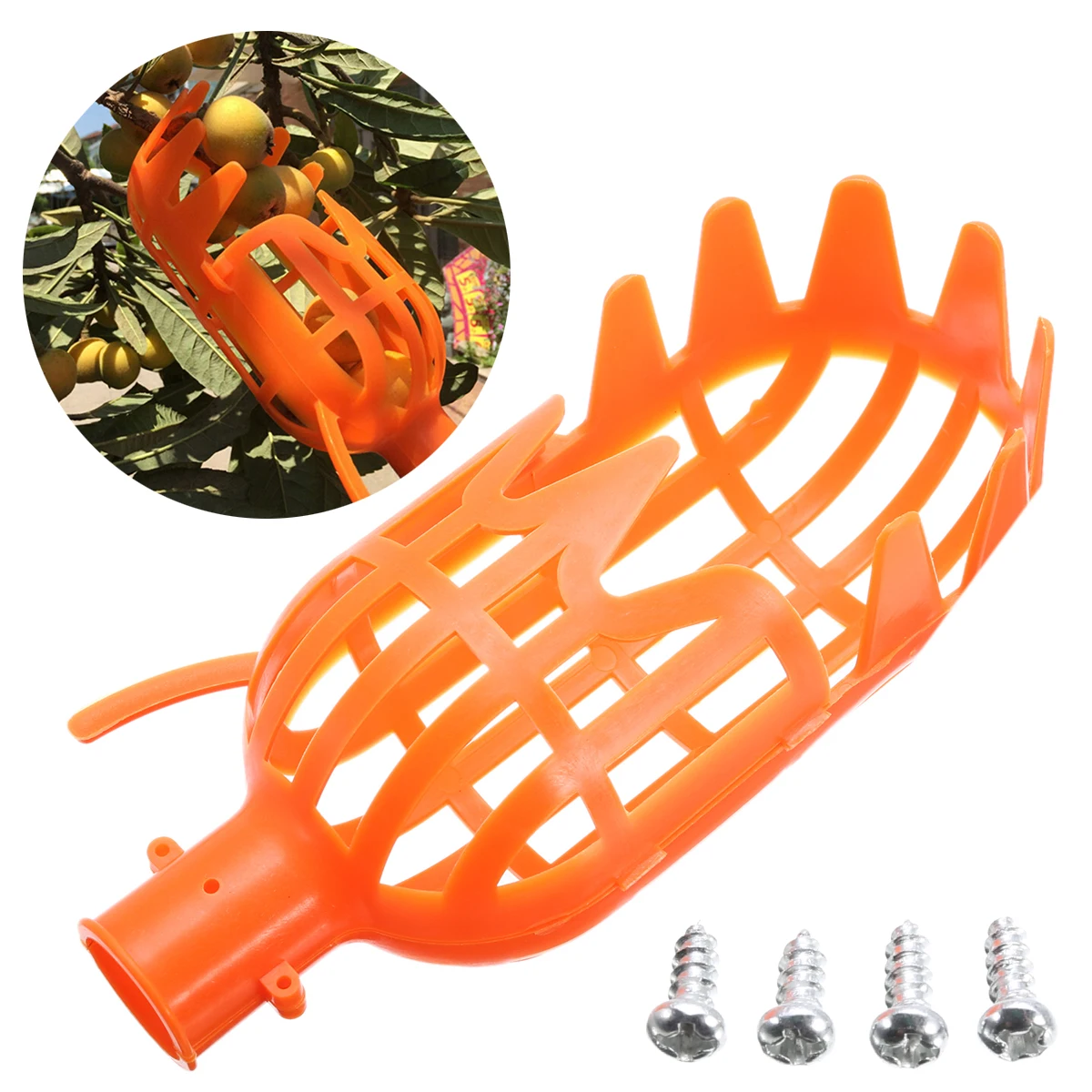 1pcs Plastic Fruit Picker Without Pole Small Fruit Catcher Orange Gardening Convenient Picking Tool Mayitr