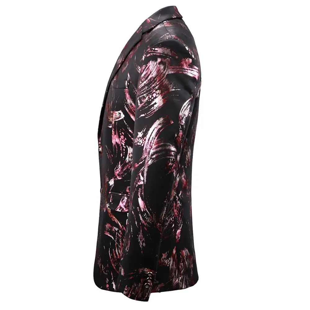 2019 New Men'S Printed Slim Suit Jacket High Quality Fashion Trend Personality Luxury Wild Gentleman Blazer