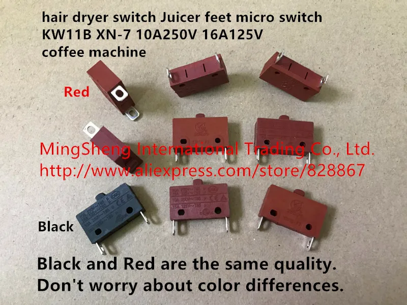 Переключатель фена для сушки волос соковыжималка ноги микро переключатель KW11B XN-7 10A250V 16A125V кофемашина