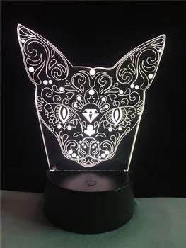 

NEW 3D Cat Home Decor RC Kitten Head Stag LED 7 Colors Change Tabby Cat Desk illusion Lamp Rocket Bedroom Party Gift Night Light