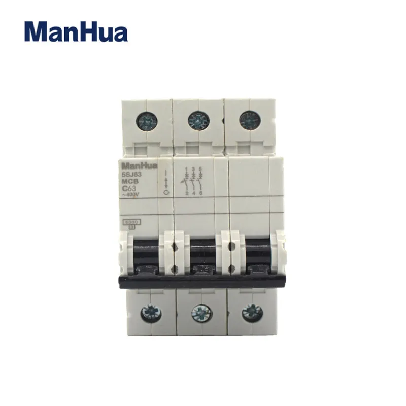 

ManHua 3P C63 Miniature Circuit Breaker Overload Protection Disjoncteur Voltage Relay Isolation Circuit Breaker