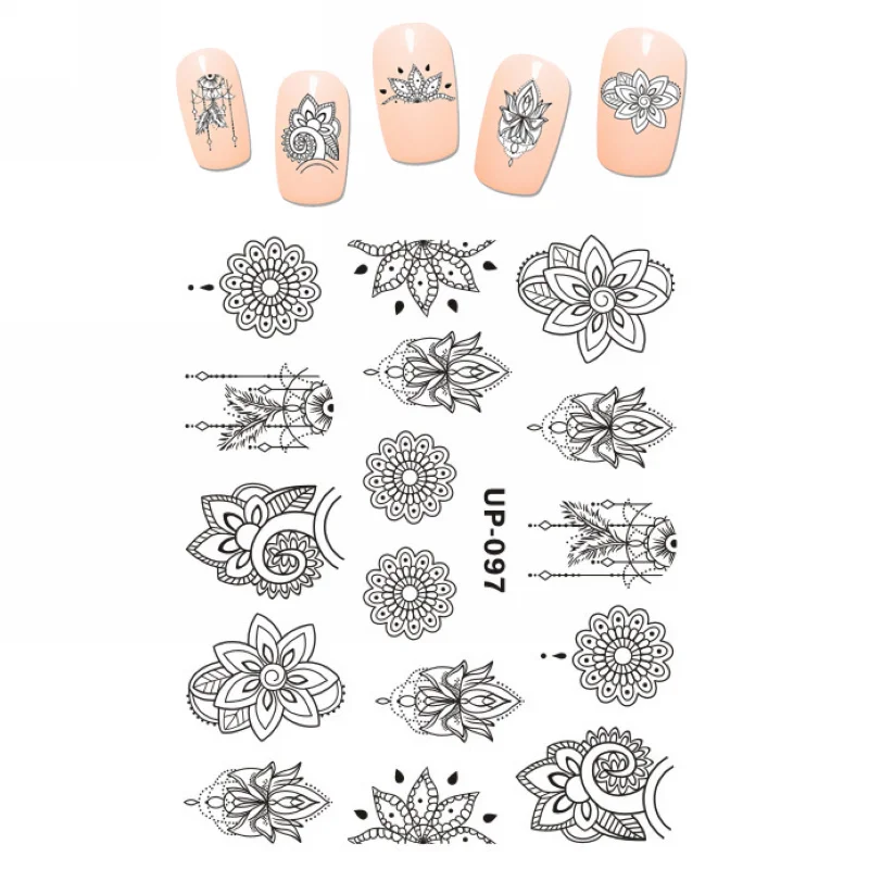 Uprettego NAIL ART Красивая Татуировка переводная наклейка для воды слайдер водного