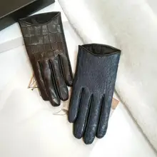 Женские перчатки из натуральной овечьей кожи, женские перчатки из имитации крокодиловой кожи с сенсорным экраном, перчатки для вождения мотоцикла R811