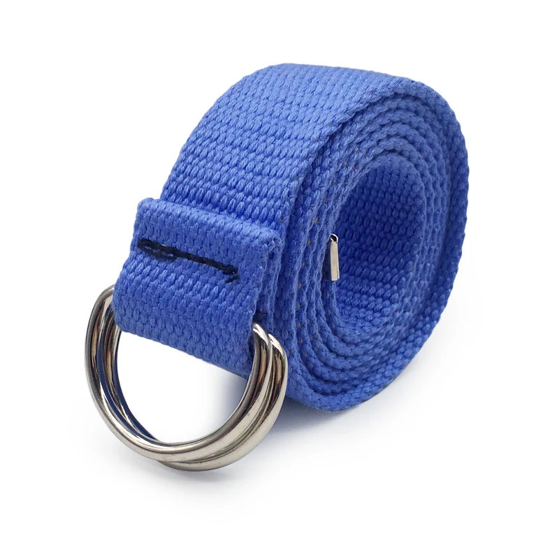 style 2 SkyBlue Модный черный холщовый ремень для женщин, повседневные женские поясные ремни с пластиковой пряжкой Harajuku, однотонные длинные ремни ceinture femme - Цвет: style 2 SkyBlue