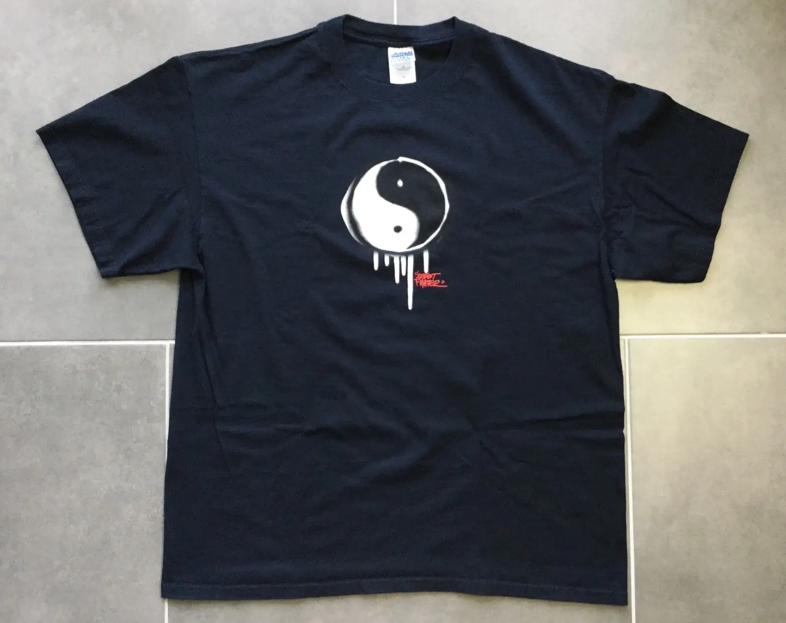 STREET FIGHTER II Video juego T-Shirt Vintage Ying Yang oficial Promo Tee camiseta de dibujos animados hombres Unisex nuevo la camiseta de la moda
