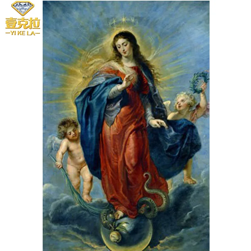 

YIKELA 5D Diy Religion Diamond Painting Jesus Christ Full Drill Round Diamond Mosaic Needlework Festival Decoration Kits