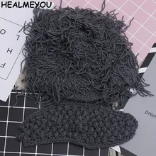 Парик борода шапки Хобо Mad scientian каверман ручной работы вязаные теплые зимние шапки мужские и женские подарки на Хэллоуин забавные вечерние шапочки